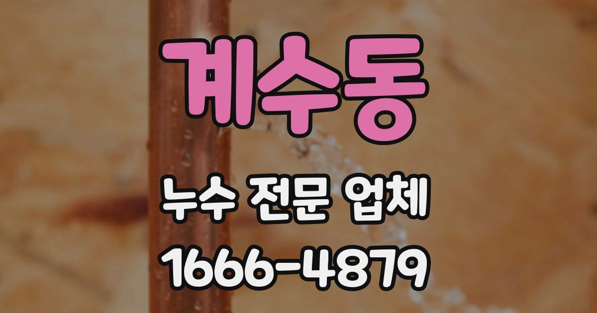 계수동 누수 전문 업체