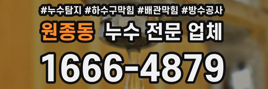원종동 누수 전문 업체