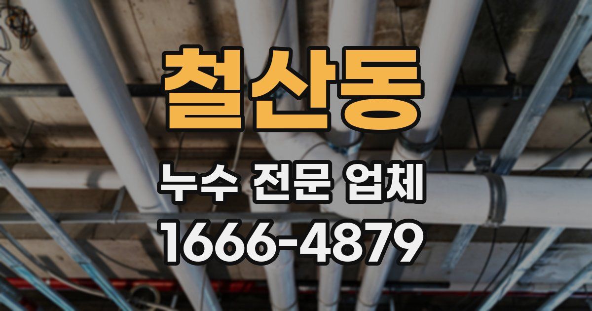 철산동 누수 전문 업체
