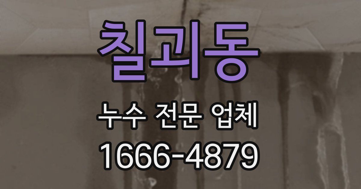 칠괴동 누수 전문 업체