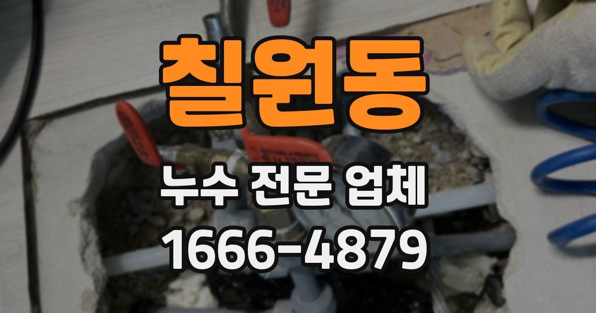 칠원동 누수 전문 업체