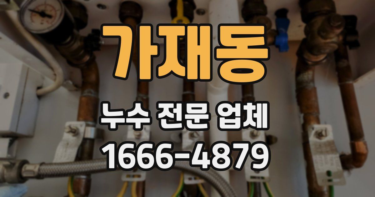 가재동 누수 전문 업체