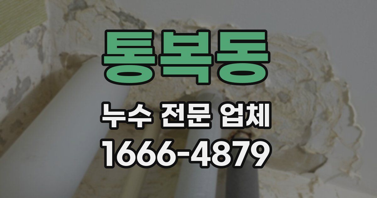 통복동 누수 전문 업체
