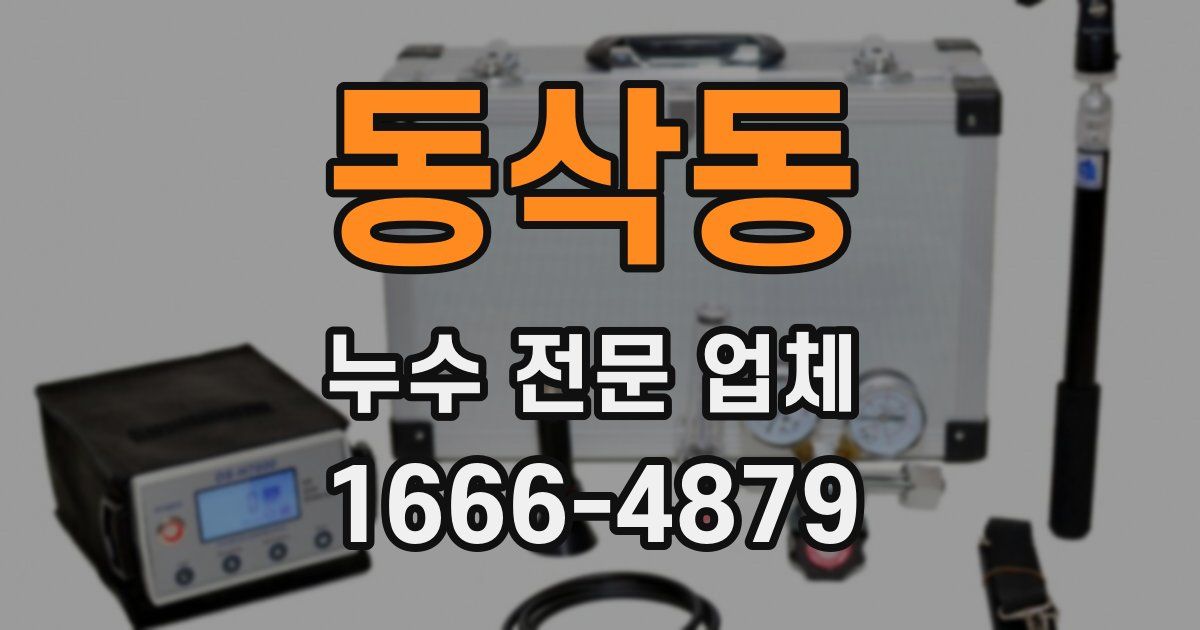 동삭동 누수 전문 업체