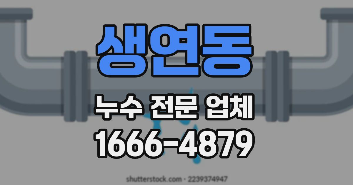 생연동 누수 전문 업체