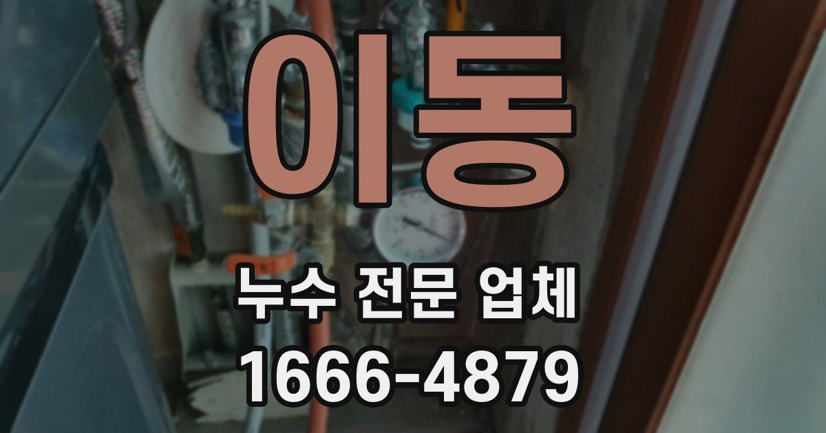 이동 누수 전문 업체