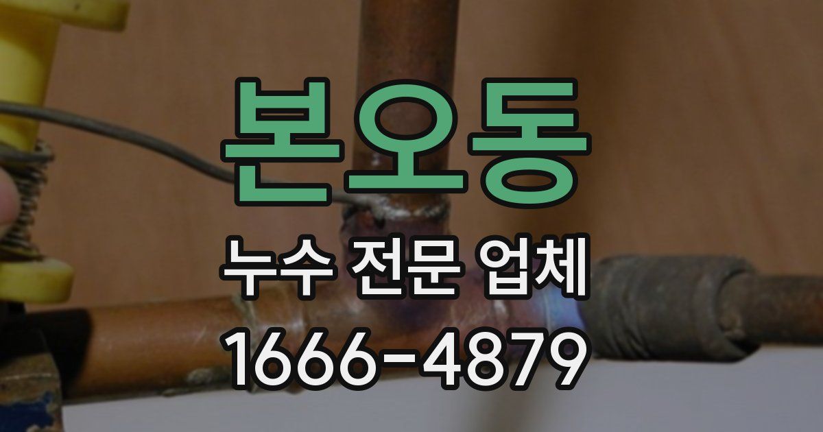 본오동 누수 전문 업체