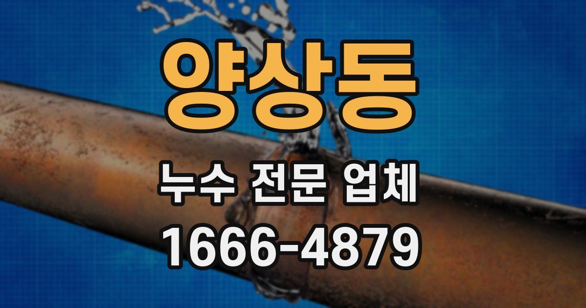 양상동 누수 전문 업체