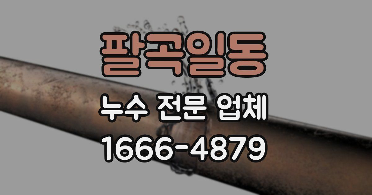 팔곡일동 누수 전문 업체