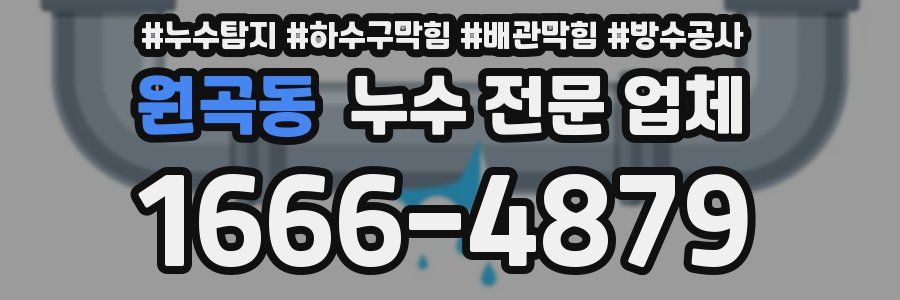 원곡동 누수 전문 업체