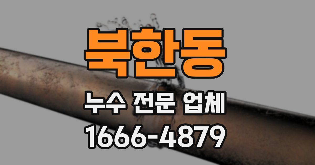 북한동 누수 전문 업체
