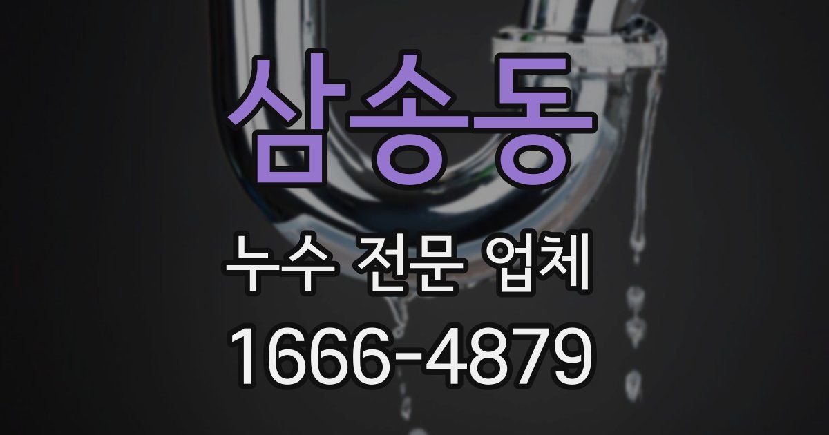 삼송동 누수 전문 업체