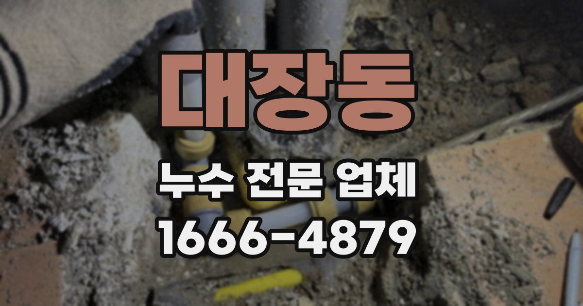 대장동 누수 전문 업체