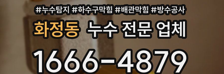 화정동 누수 전문 업체
