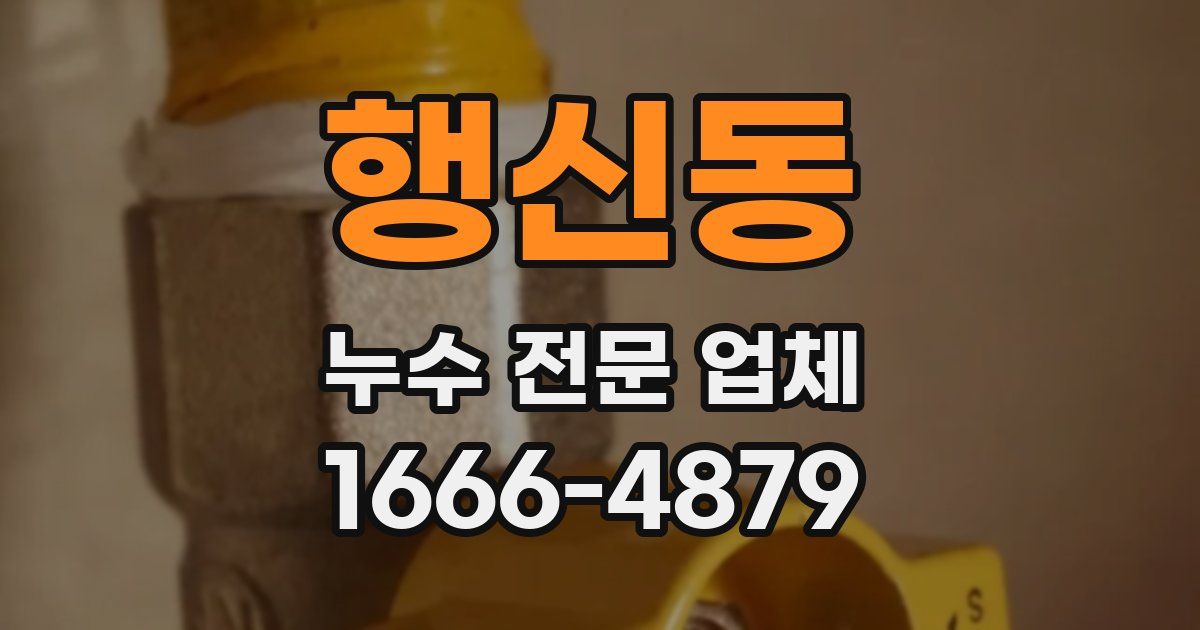 행신동 누수 전문 업체