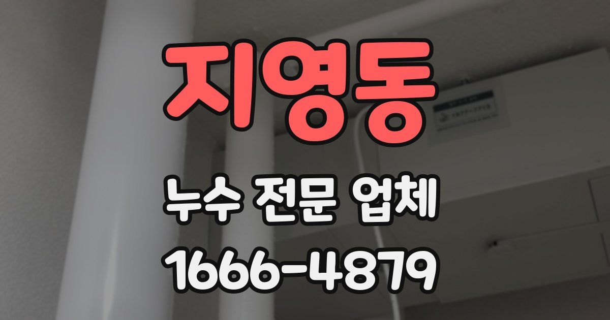 지영동 누수 전문 업체