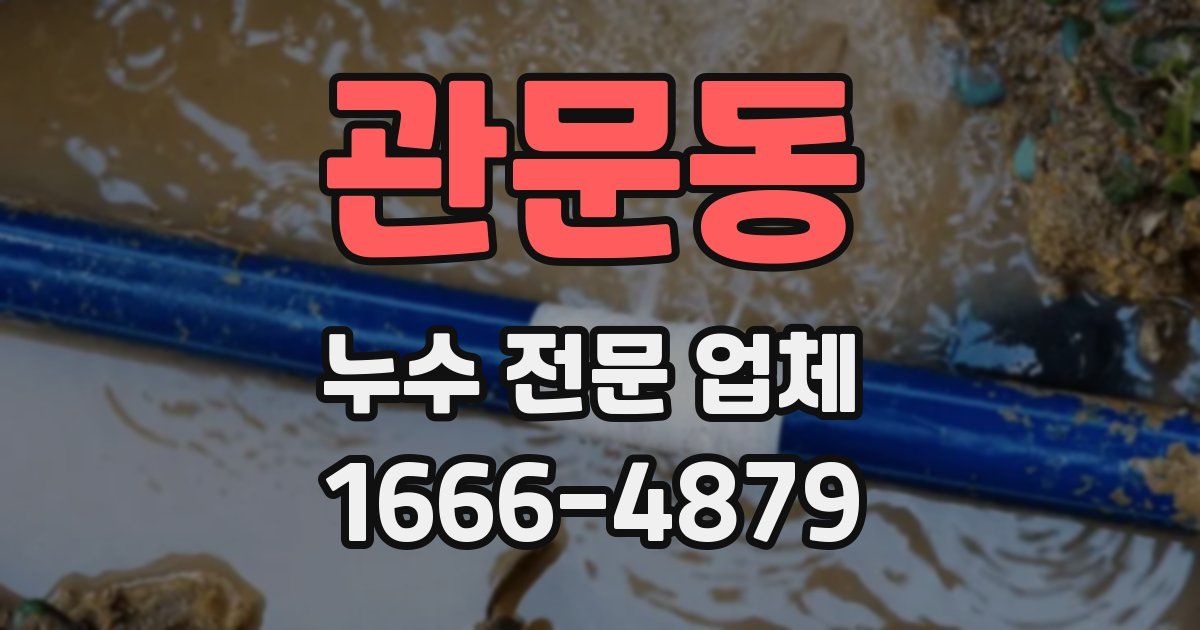 관문동 누수 전문 업체