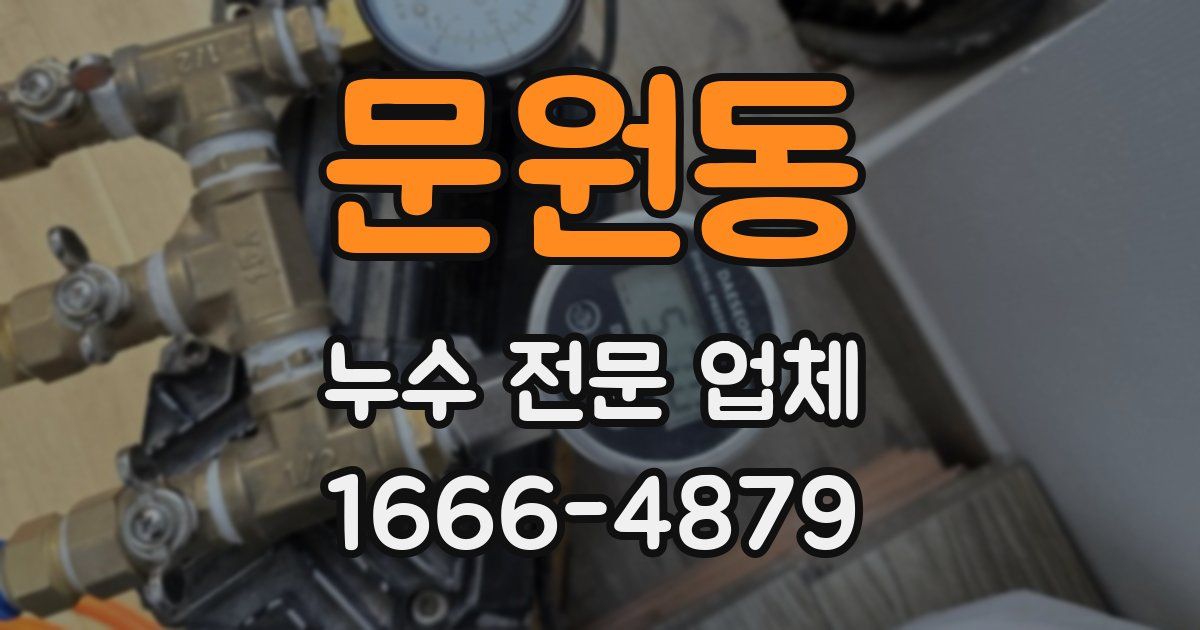 문원동 누수 전문 업체