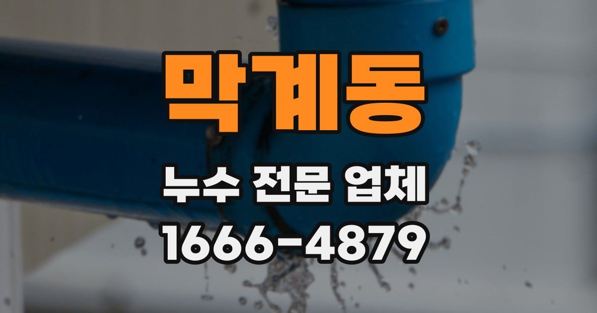 막계동 누수 전문 업체