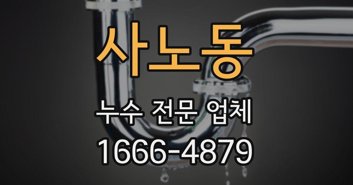 사노동 누수 전문 업체
