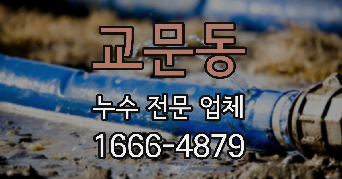 교문동 누수 전문 업체