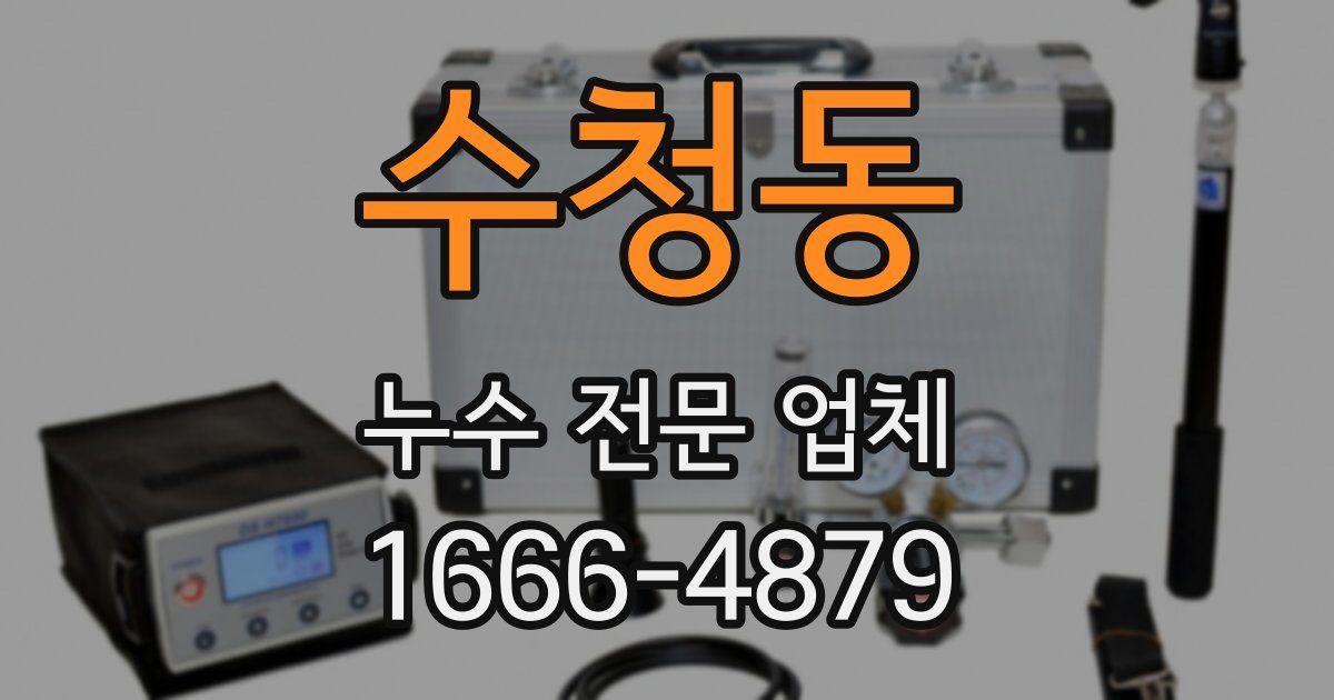 수청동 누수 전문 업체
