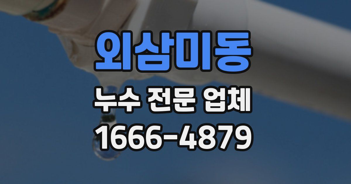 외삼미동 누수 전문 업체