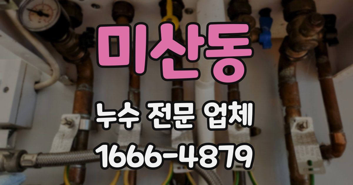 미산동 누수 전문 업체