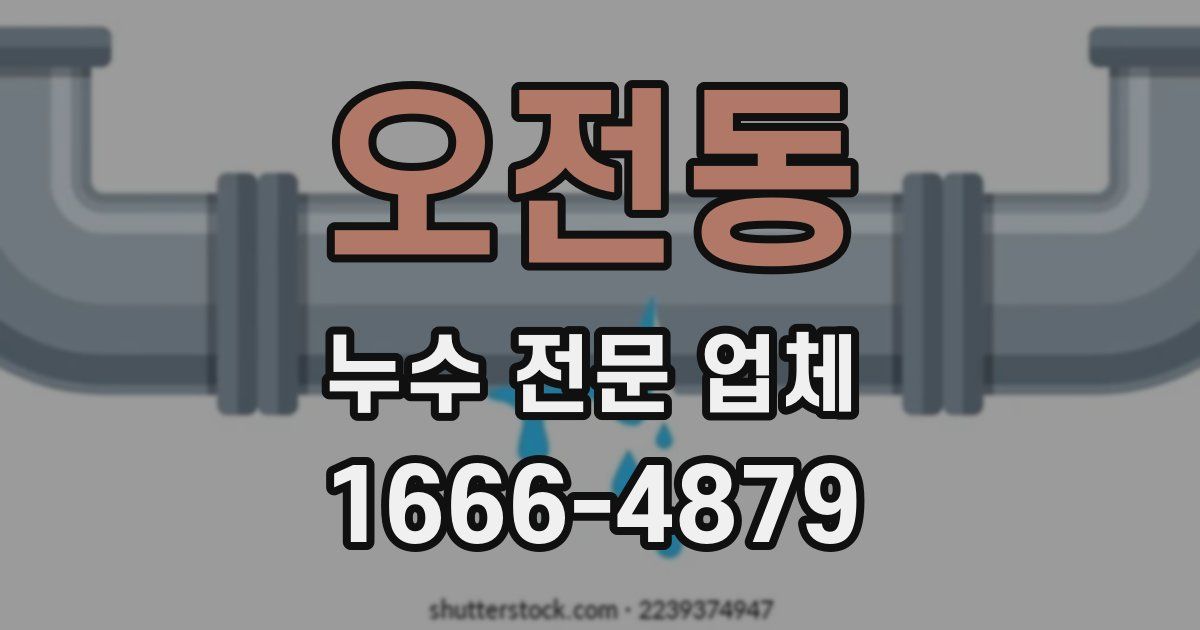 오전동 누수 전문 업체