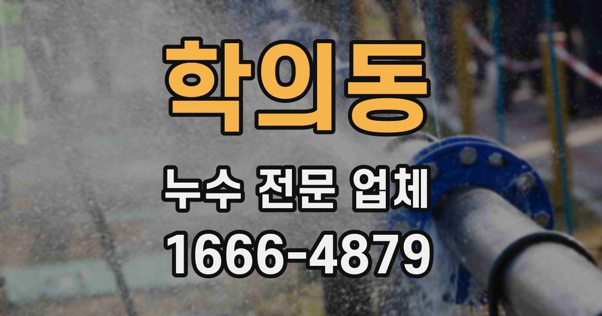 학의동 누수 전문 업체