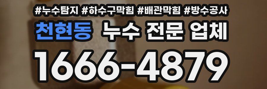 천현동 누수 전문 업체