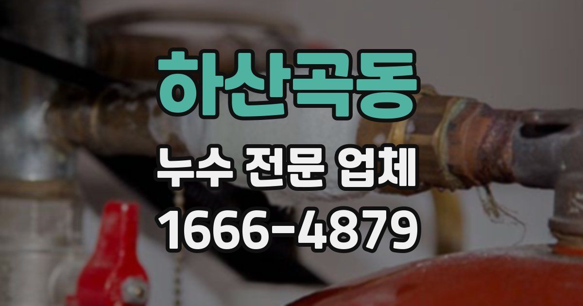하산곡동 누수 전문 업체