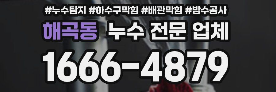 해곡동 누수 전문 업체