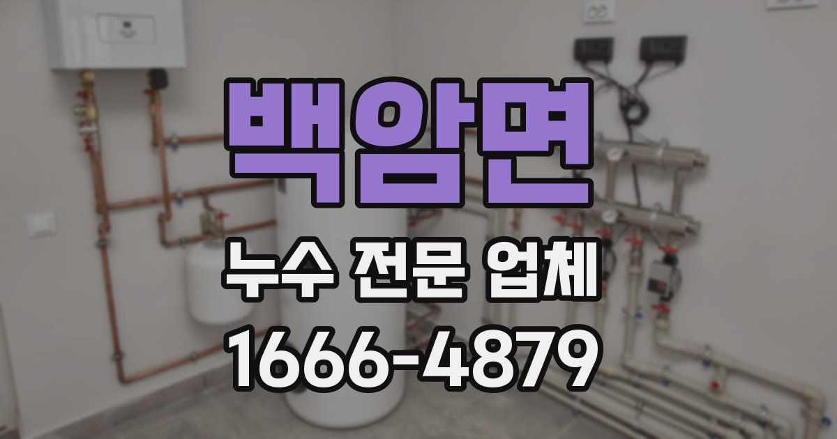 백암면 누수 전문 업체