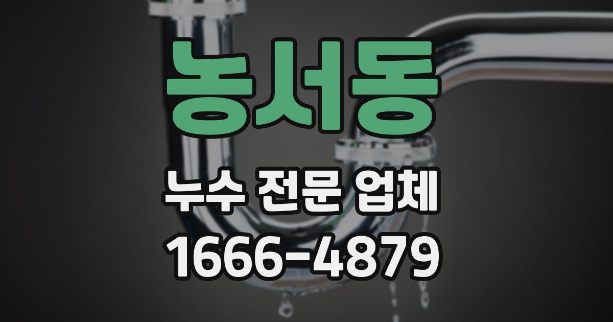 농서동 누수 전문 업체