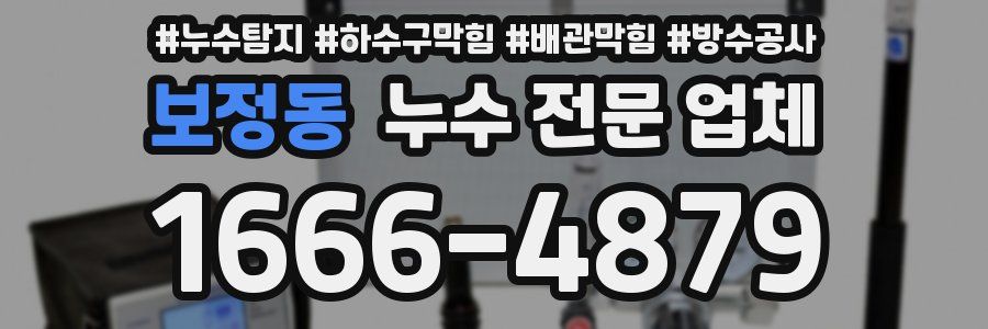 보정동 누수 전문 업체