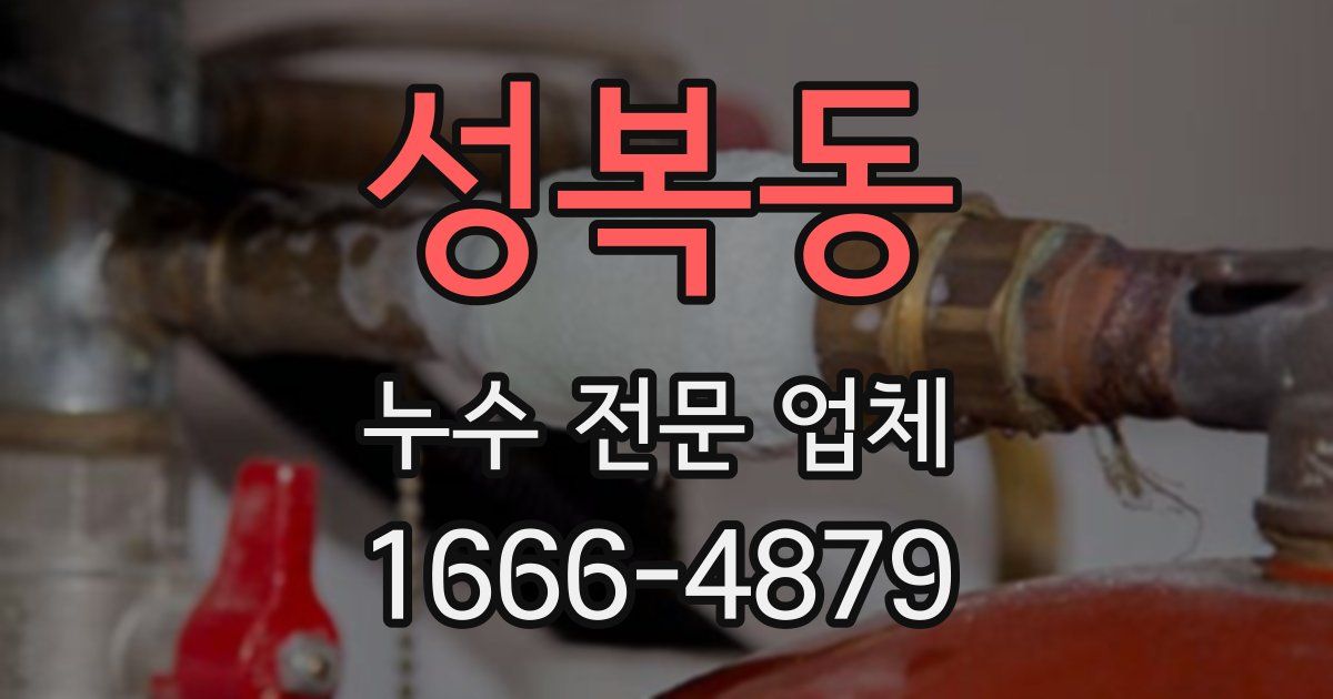 성복동 누수 전문 업체