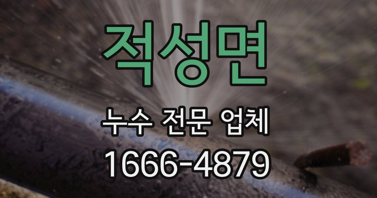 적성면 누수 전문 업체