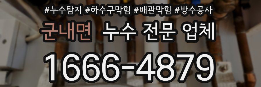 군내면 누수 전문 업체