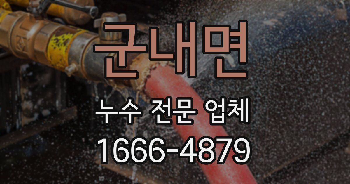 군내면 누수 전문 업체