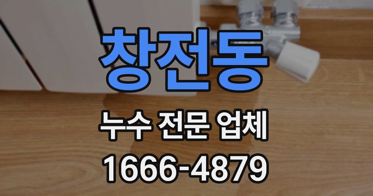 창전동 누수 전문 업체