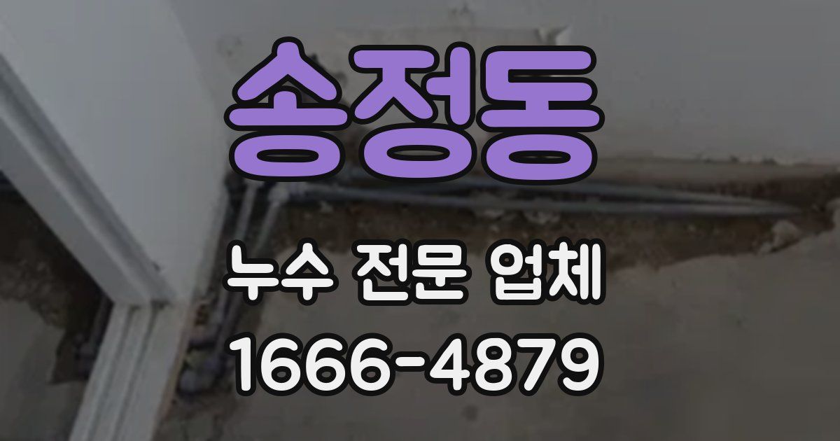 송정동 누수 전문 업체