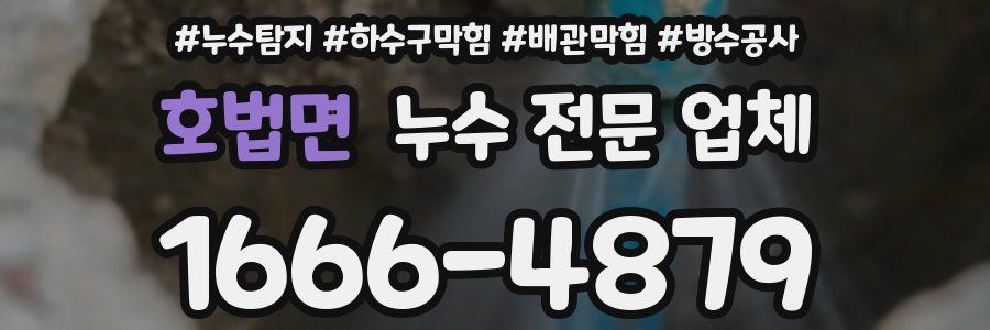 호법면 누수 전문 업체