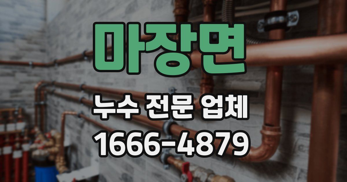 마장면 누수 전문 업체