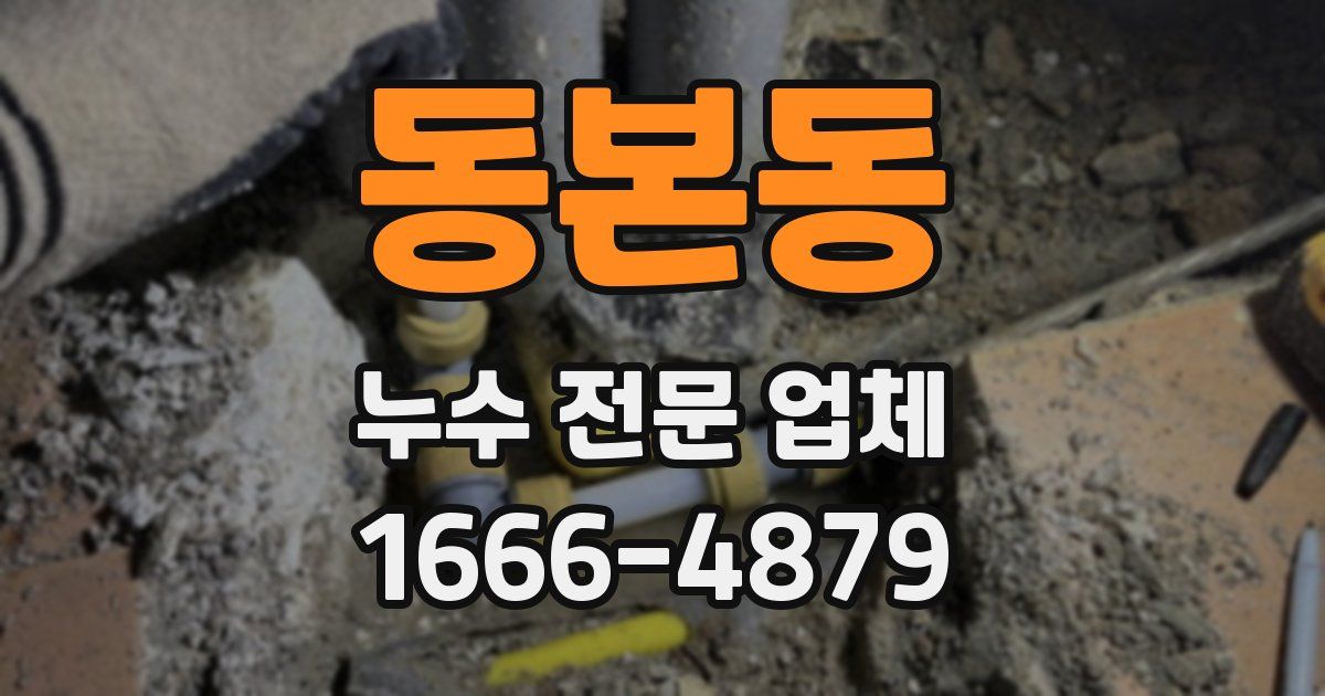 동본동 누수 전문 업체