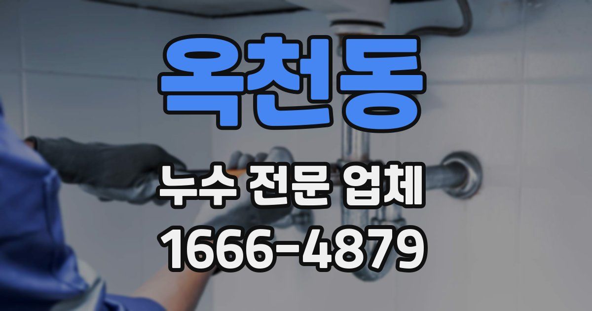 옥천동 누수 전문 업체