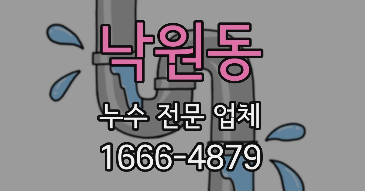 낙원동 누수 전문 업체