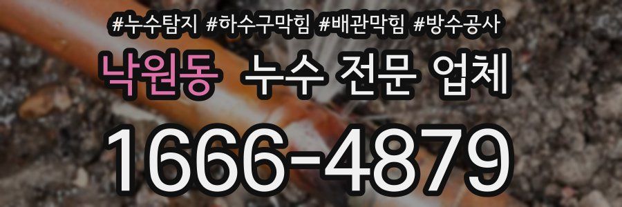 낙원동 누수 전문 업체