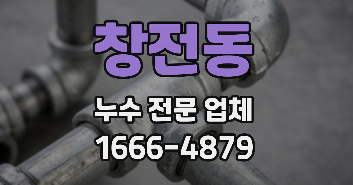 창전동 누수 전문 업체