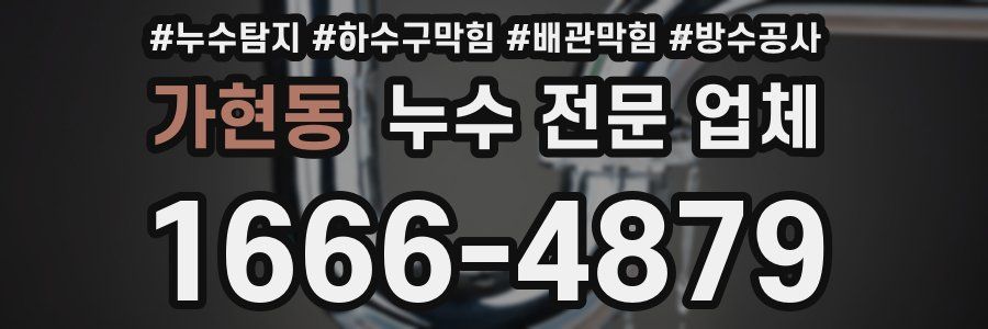 가현동 누수 전문 업체